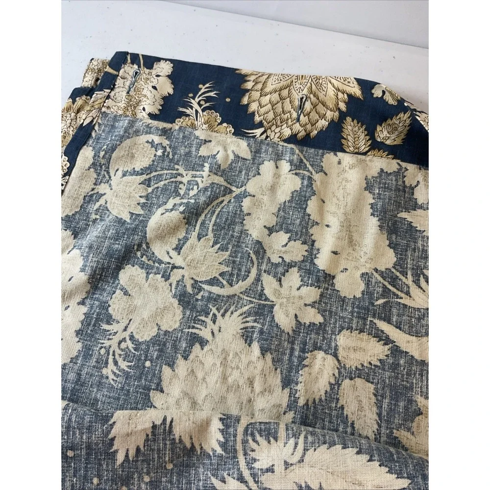 Pottery Barn Margaret Linen Blend Shower Curtain 72'' Blue HTF Rare